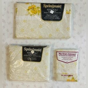 NOS Vintage 70’s Springmaid Wondercale No Iron Percale Sheet Set!